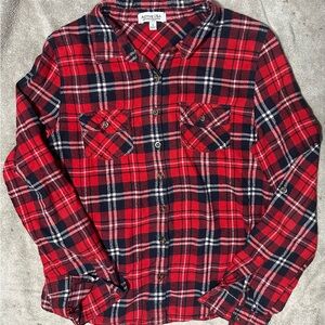 Active USA Red and Black Plaid Casual Shirt